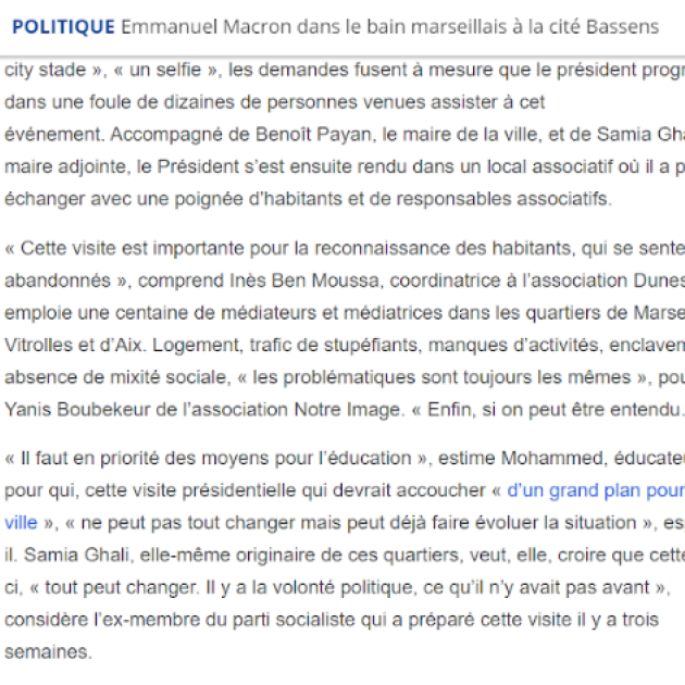 Visite d'Emmanuel Macron - Chef de l'état Français