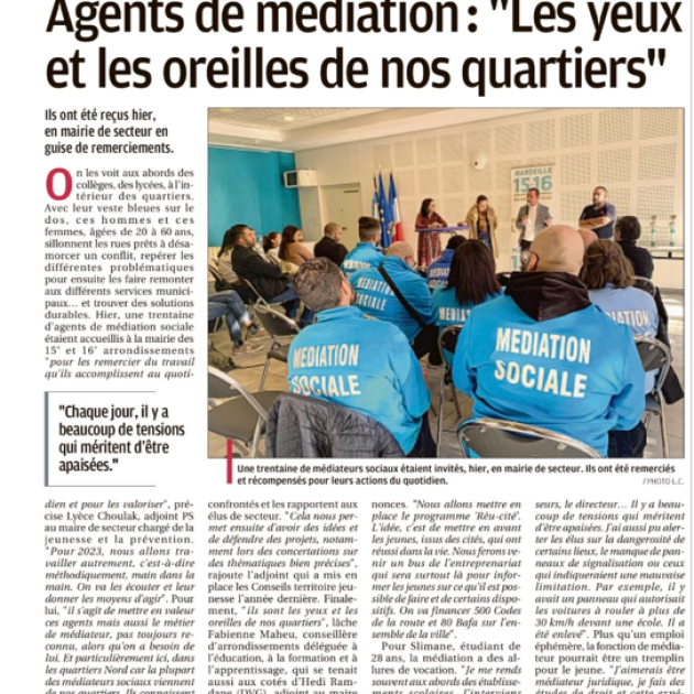 Nos médiateurs sociaux urbains congratulés !