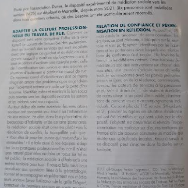 Témoignage du Directeur général sur le dispositif "Médiation Sociale auprès des séniors"