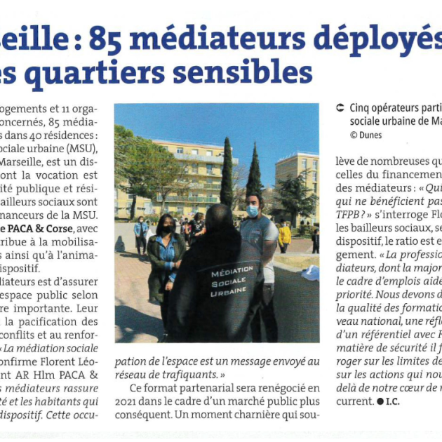 85 médiateurs déployésdans les quartiers sensibles